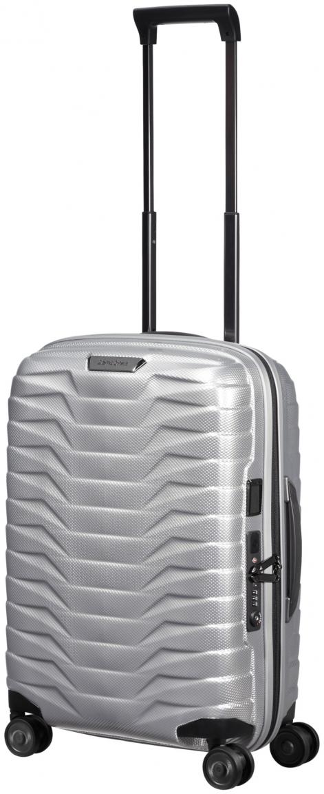Samsonite Proxis Spinner S 55cm silber leichter Handgepäckkoffer Hartschale