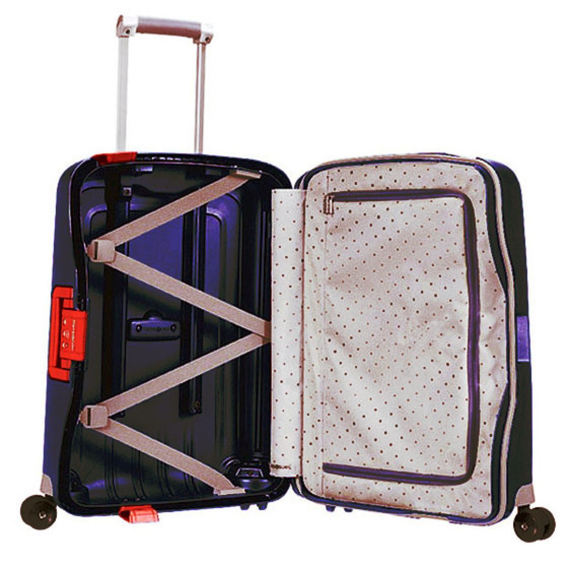 Samsonite S'Cure Handgepäck Trolley 55cm blau mit rot