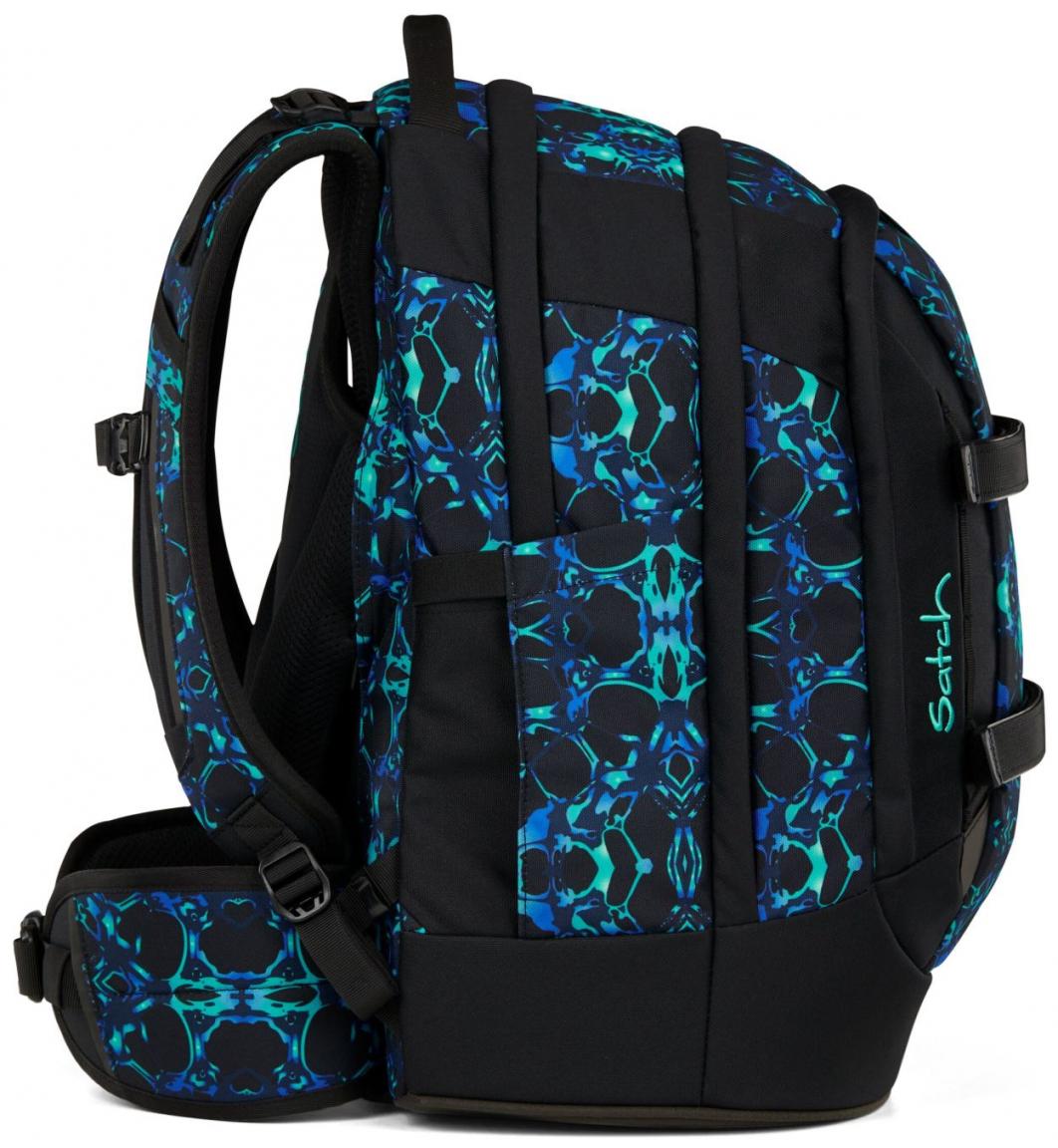 Satch Bücherranzen Caleido Blue schwarz Muster Satch Pack Swap
