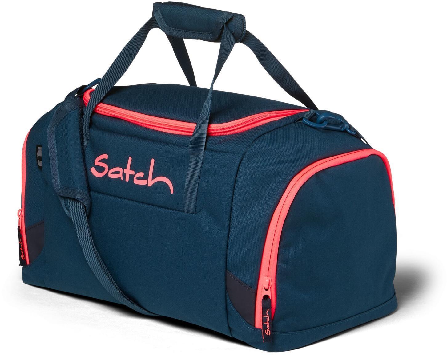 Satch Duffle Bag Pink Phantom recycled neonpink dunkelblau