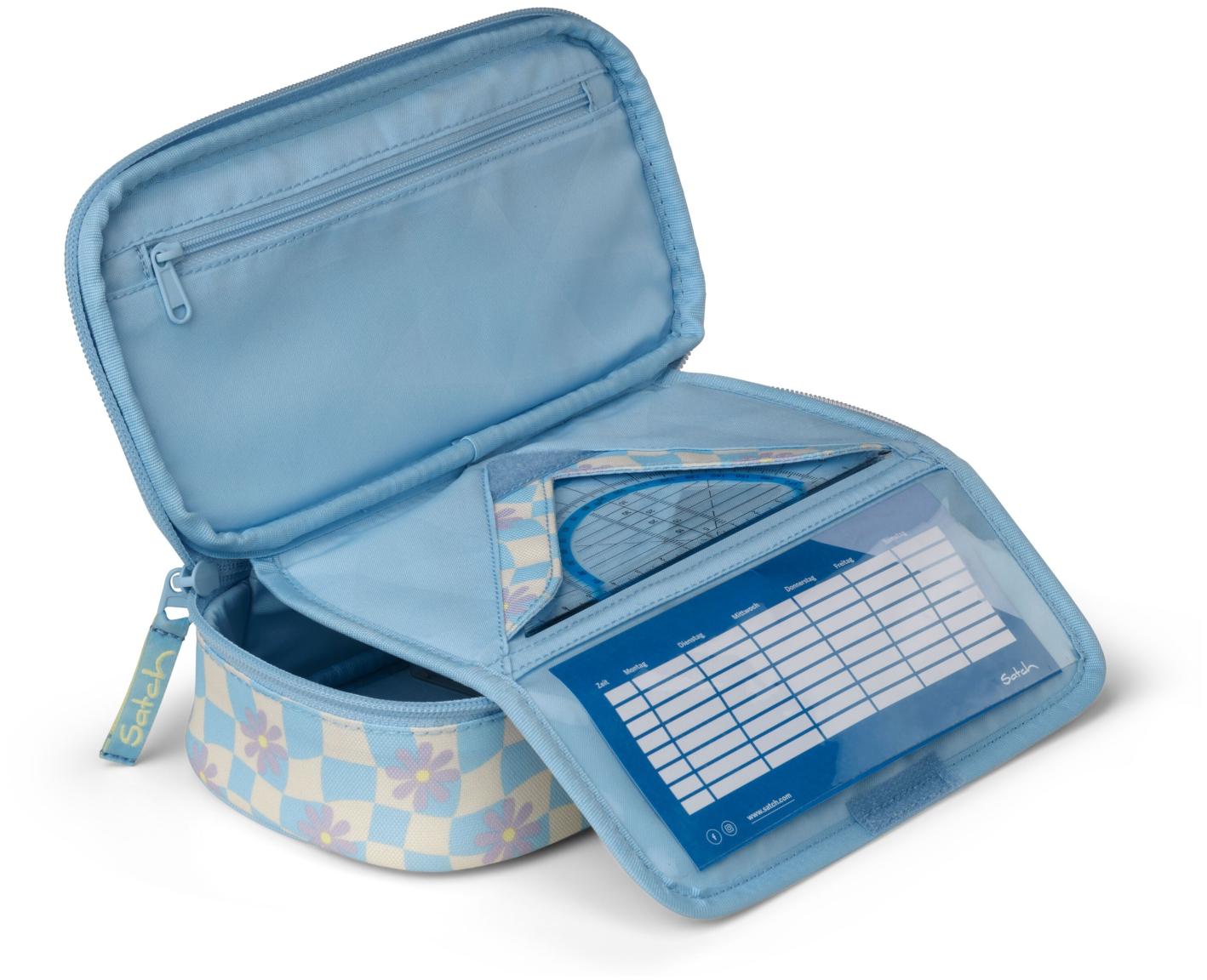 Satch Federmappe blau gelb kariert Summer Dream Pencil Box
