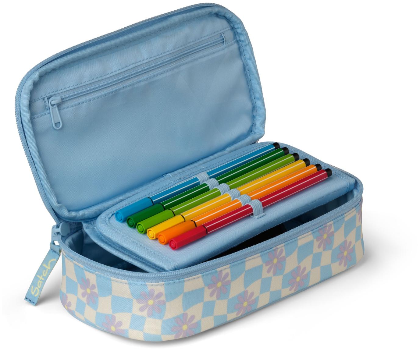 Satch Federmappe blau gelb kariert Summer Dream Pencil Box