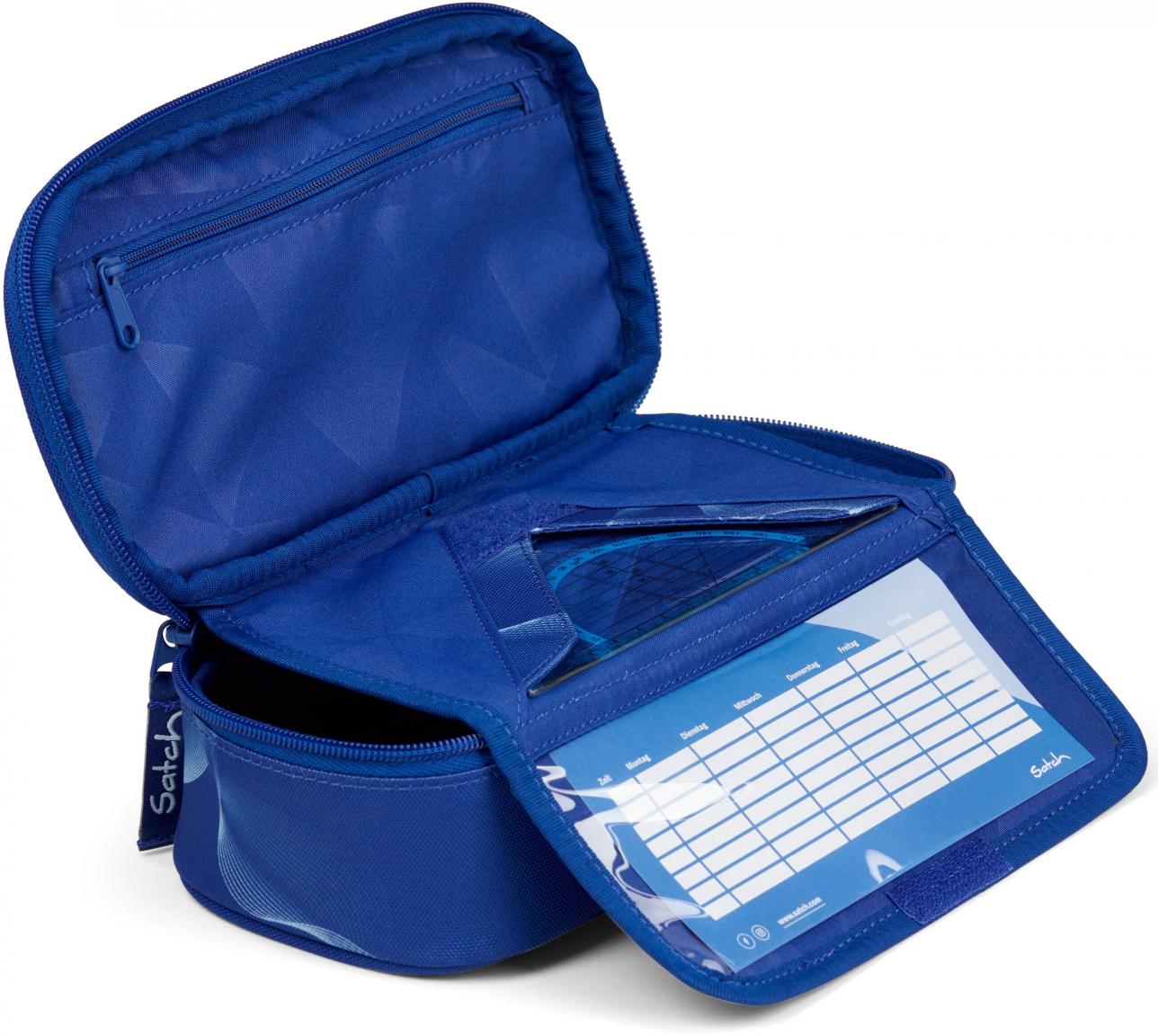 Satch Federpennal Vibrant Blue Geodreieck Stundenplan blau