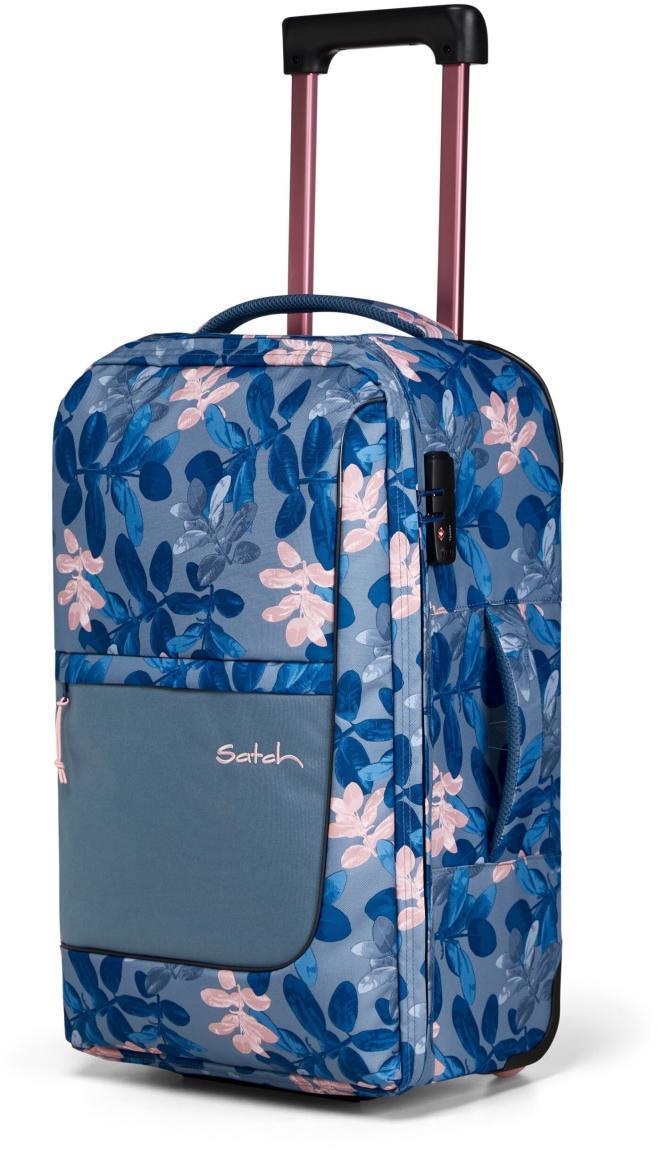 Satch Flow S 54cm Rollenkoffer Handgepäck Summer Soul Blätter blau rosa