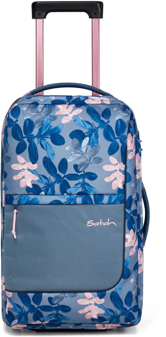 Satch Flow S 54cm Rollenkoffer Handgepäck Summer Soul Blätter blau rosa