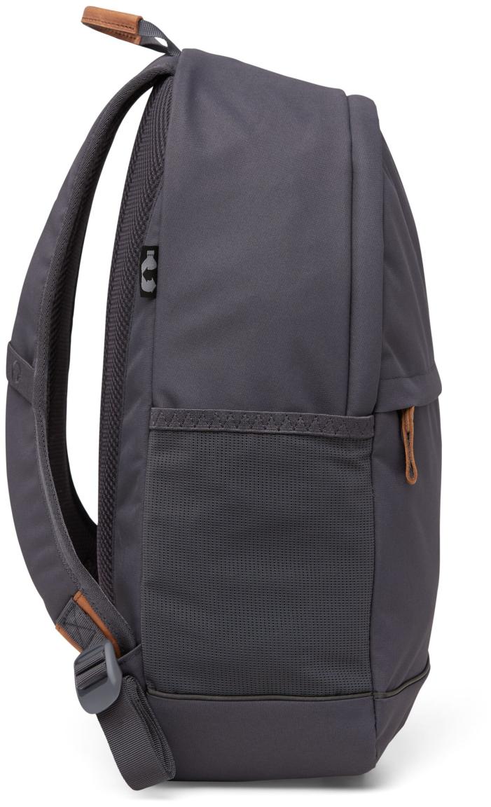 Satch Fly Friezeitrucksack Pure Grey Lederdetails