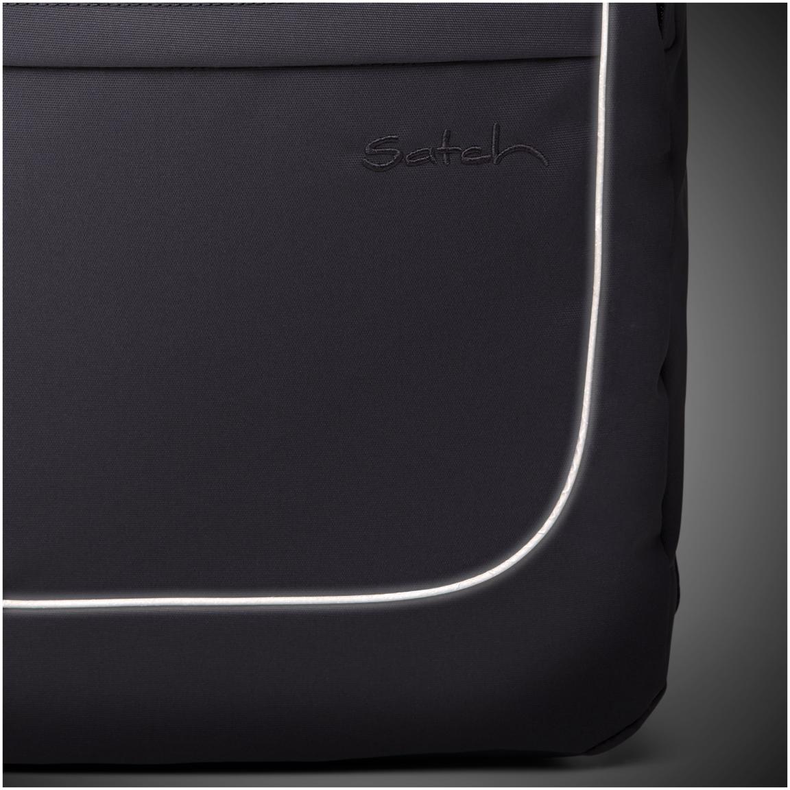 Satch Fly Friezeitrucksack Pure Grey Lederdetails