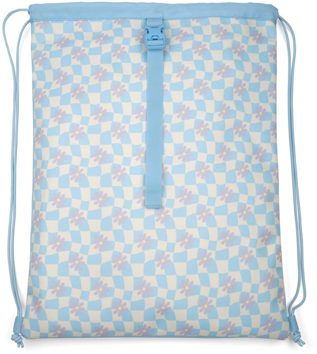 Satch Freizeitrucksack Gymbag Summer Era hellblau kariert Blumen