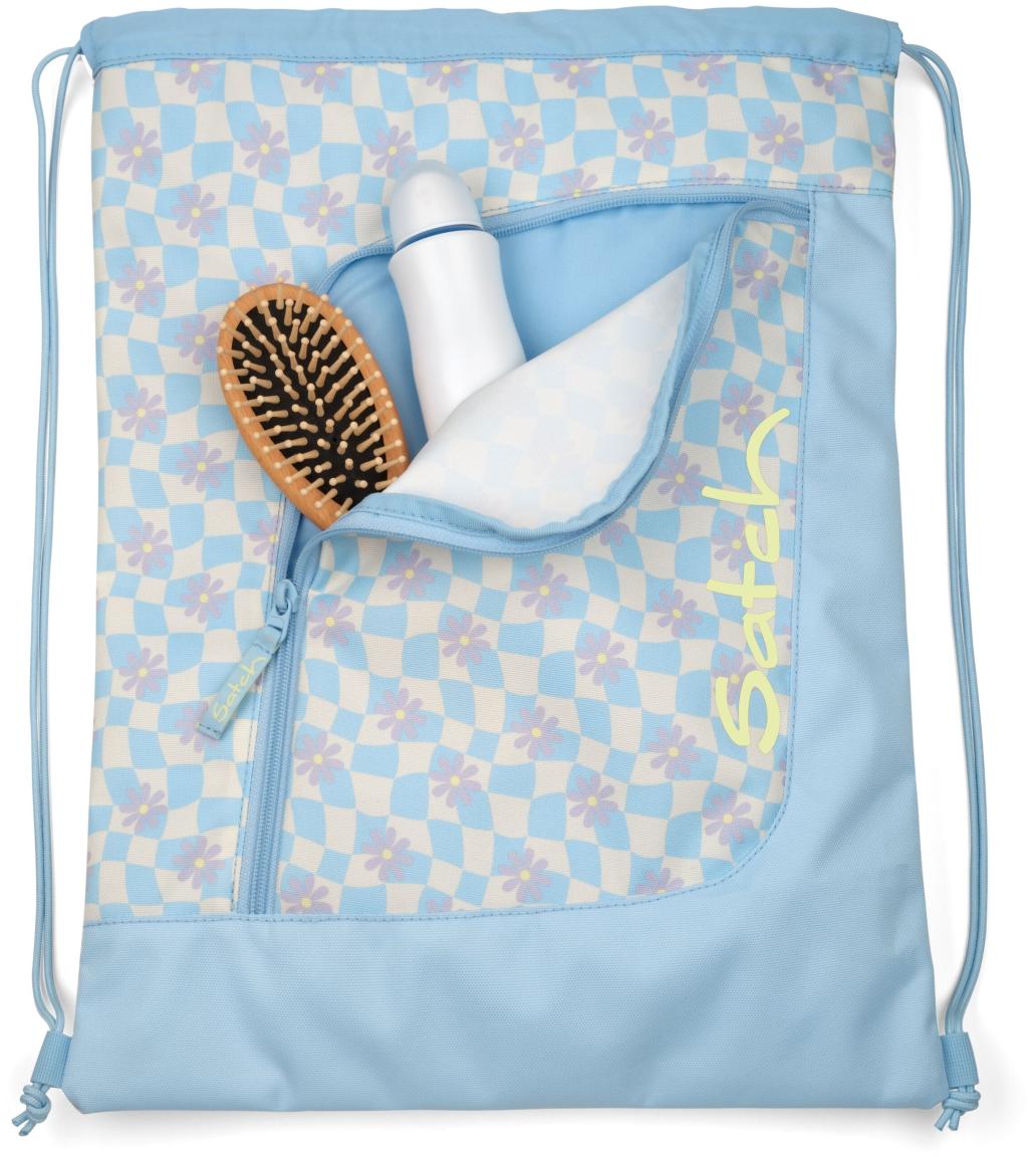 Satch Freizeitrucksack Gymbag Summer Era hellblau kariert Blumen