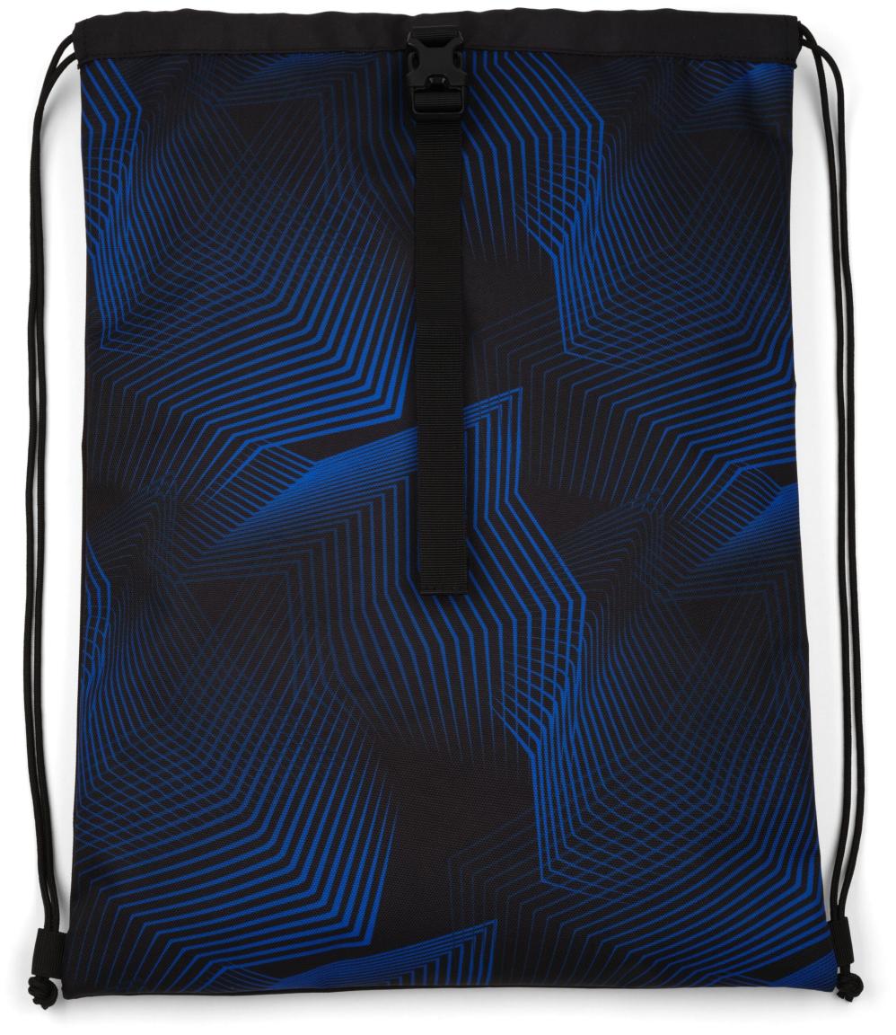 Satch Jugendrucksack grafisches Muster schwarz blau Seismic Blue Gymbag