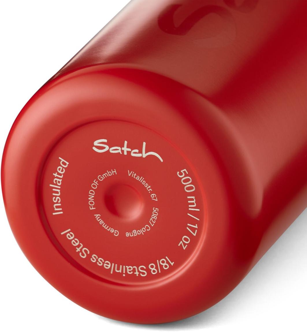 Satch Metallflasche Red Edelstahl Drehverschluss rot