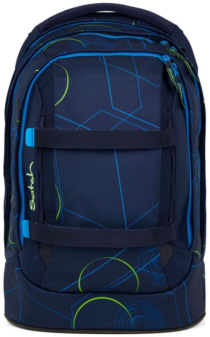 Satch Pack Blue Tech dreiteiliges Schultaschenset blau gemustert