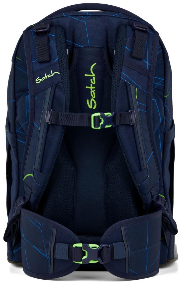 Satch Pack Blue Tech dreiteiliges Schultaschenset blau gemustert