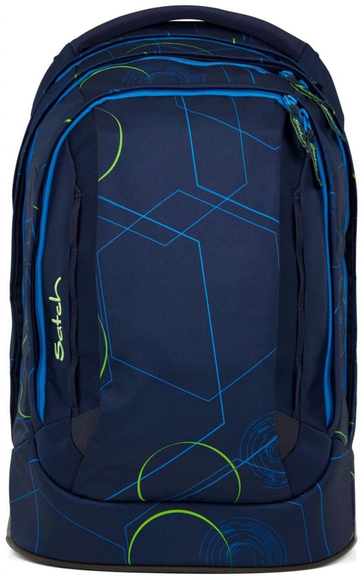 Satch Pack Blue Tech dreiteiliges Schultaschenset blau gemustert