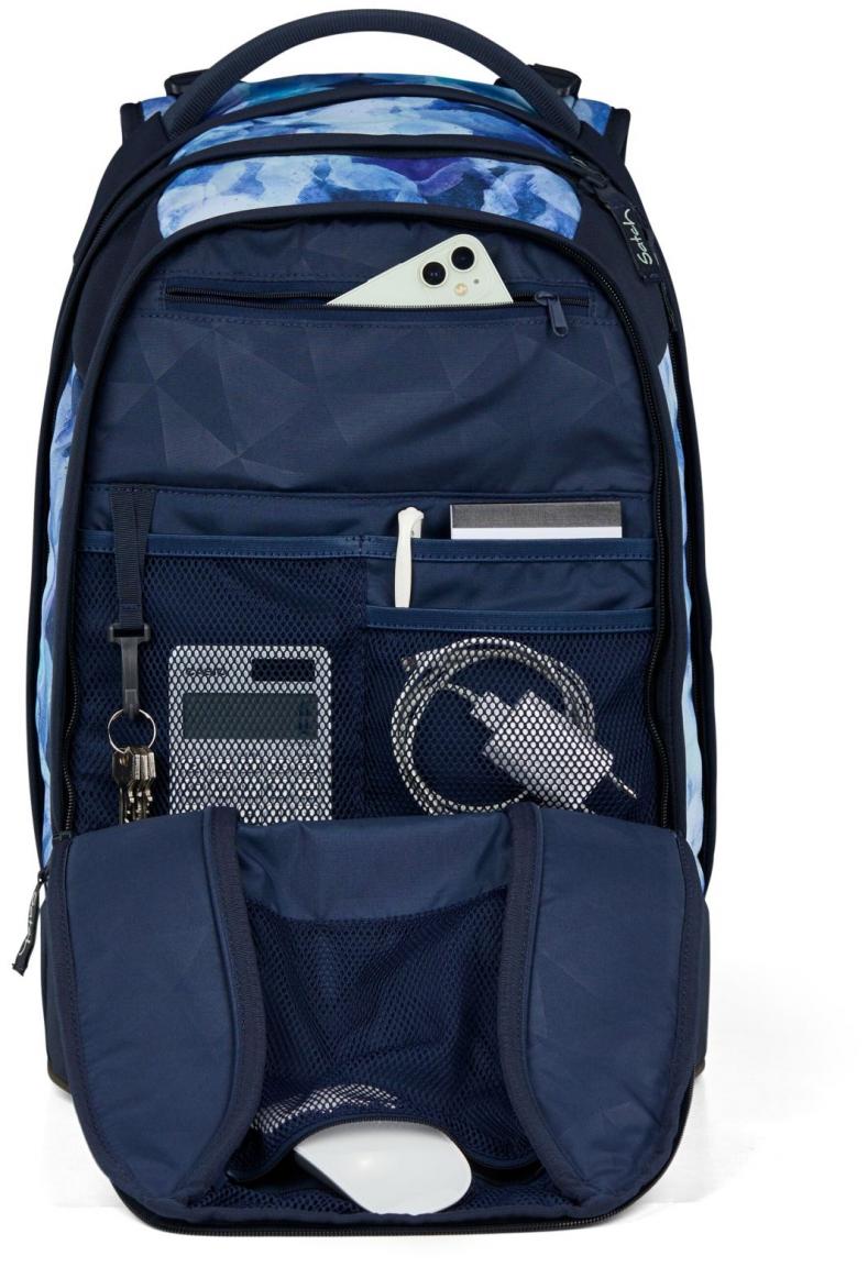 Satch Pack Blue Tech dreiteiliges Schultaschenset blau gemustert