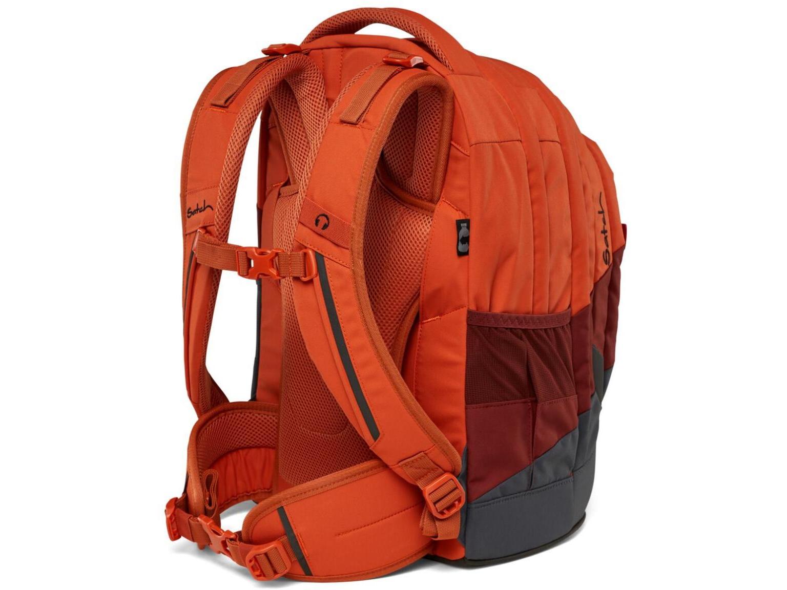 Satch Pack Fire Up Schultaschenset Turnbeutel Schüttelpennal rot grau Streifen