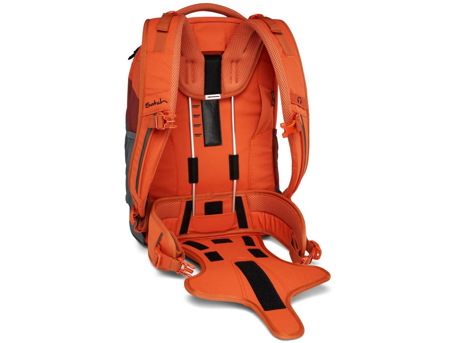 Satch Pack Fire Up Schultaschenset Turnbeutel Schüttelpennal rot grau Streifen