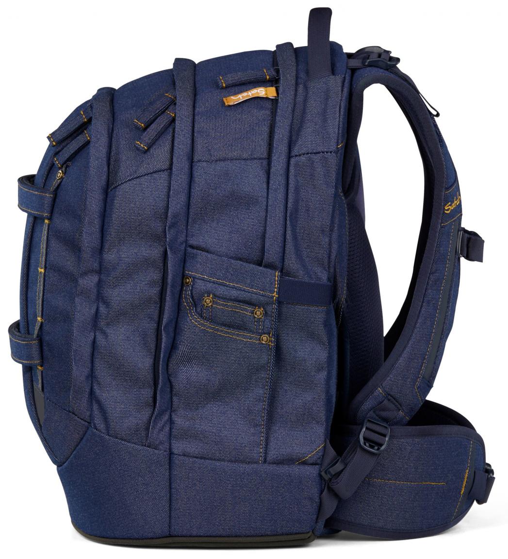 Satch Pack Jugendranzen Denim Blue dunkelblau Set Pennal Sportbeutel 