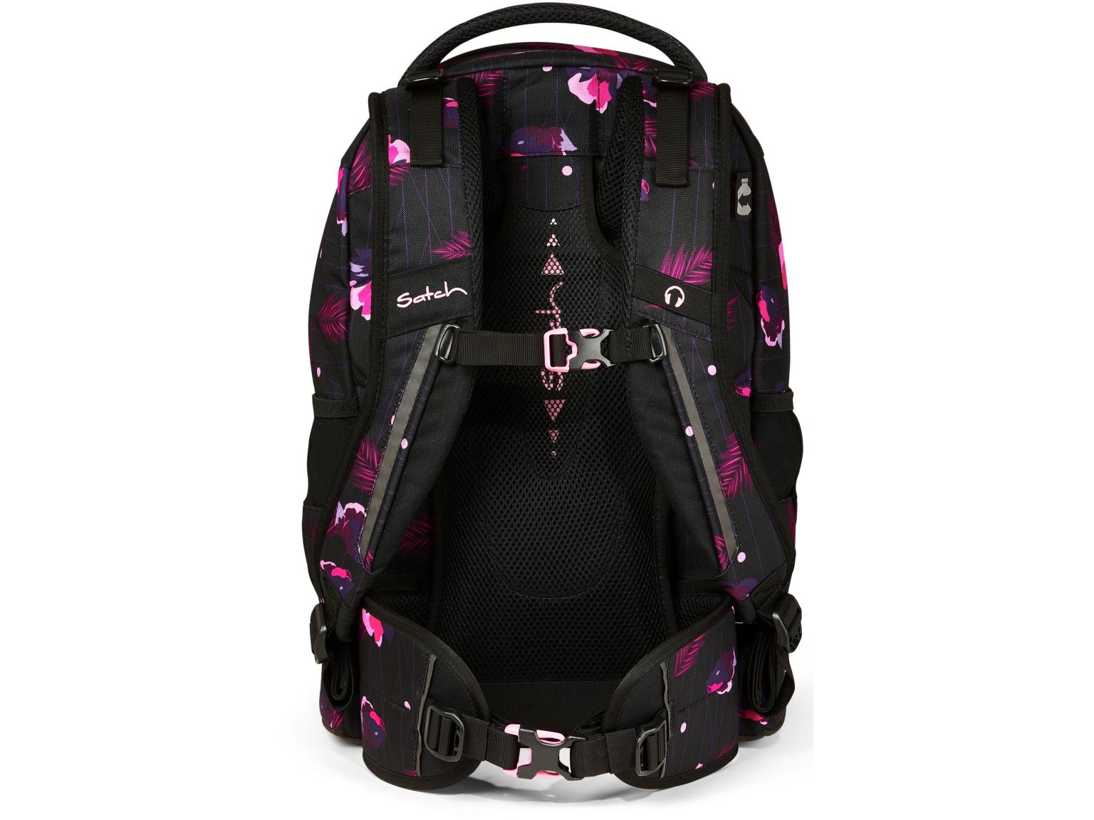 Satch Pack Mystic Nights Schulrucksack Turnbeutel Schüttelpennal schwarz Blüten