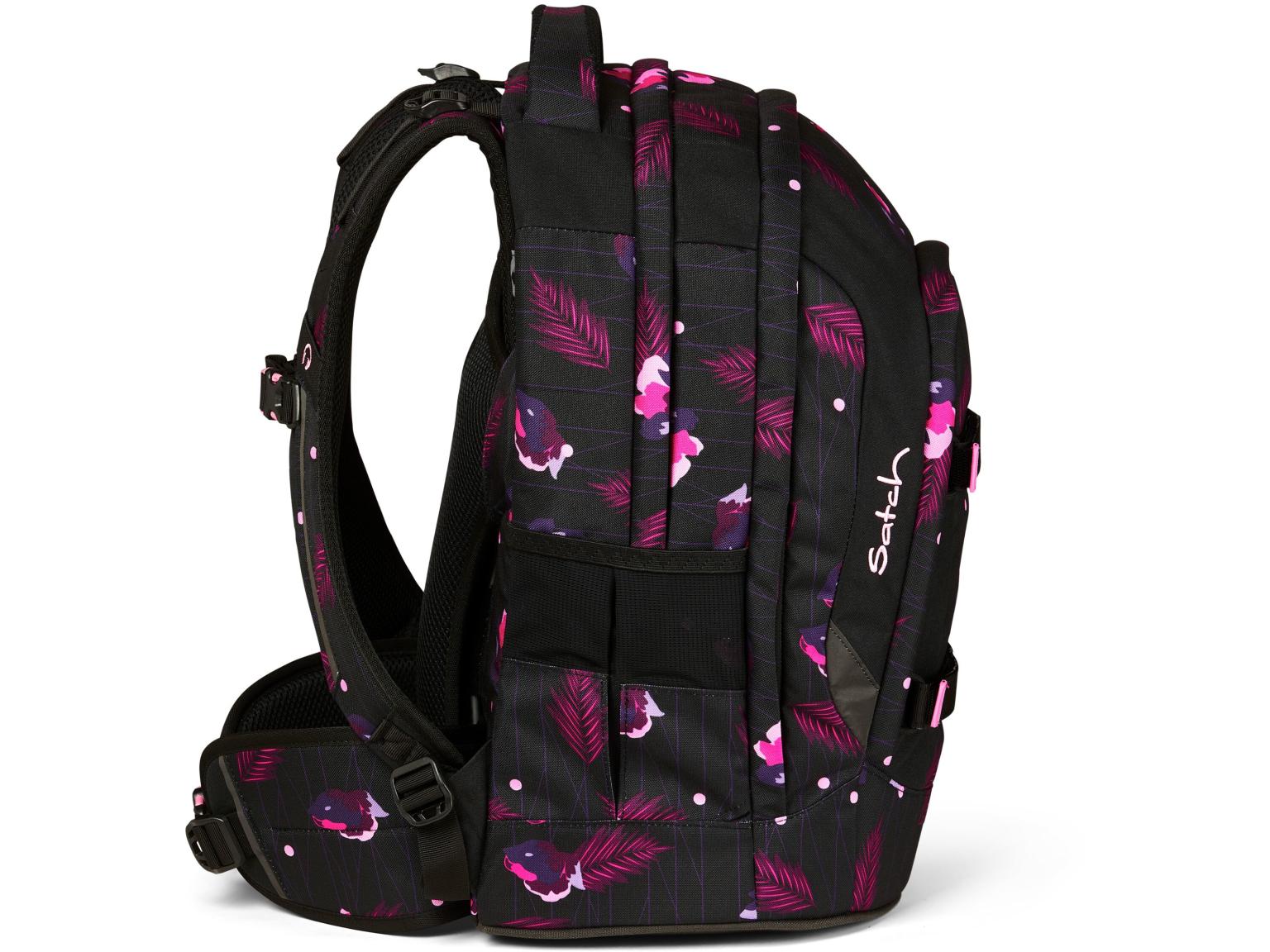 Satch Pack Mystic Nights Schulrucksack Turnbeutel Schüttelpennal schwarz Blüten