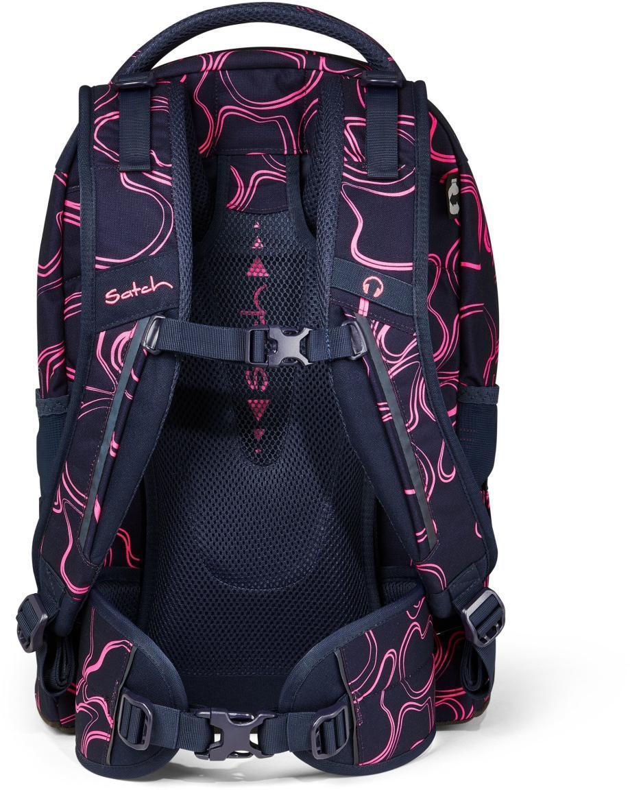 Satch Pack Pink Supreme dunkelblau neonpink Ready to Swap Schultasche recycled
