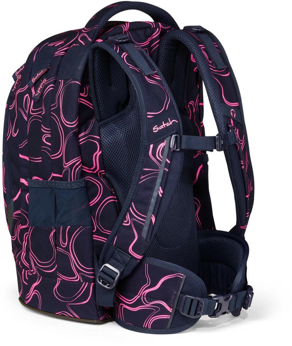 Satch Pack Pink Supreme dunkelblau neonpink Ready to Swap Schultasche recycled