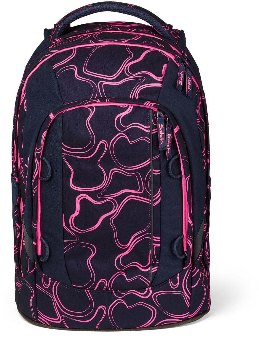Satch Pack Pink Supreme dunkelblau neonpink Ready to Swap Schultasche recycled