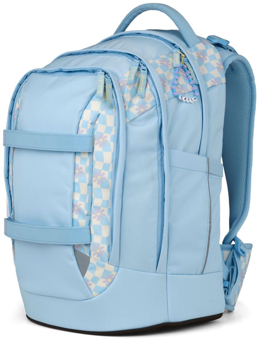 Satch Pack Summer Era hellblau Karo Blumen Büchertasche