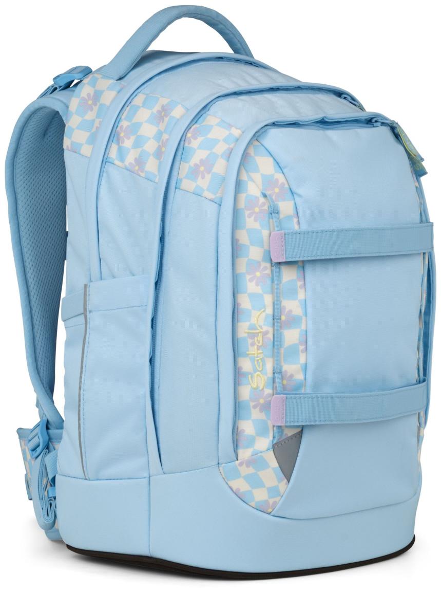 Satch Pack Summer Era hellblau Karo Blumen Büchertasche