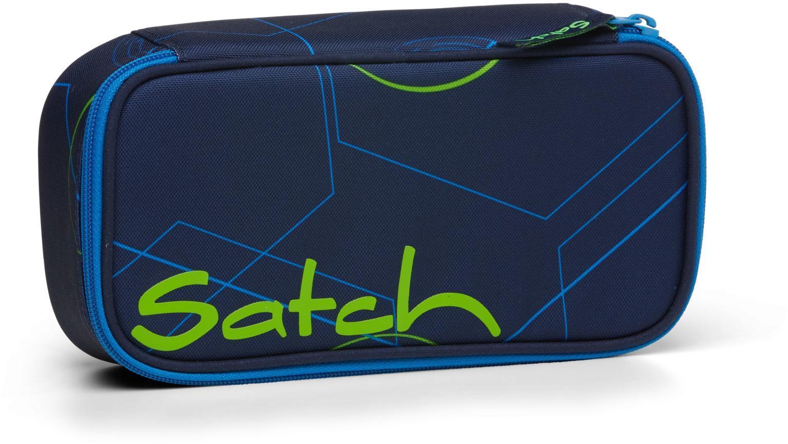 Satch Schlamperbox Blue Tech blau geometrische Muster