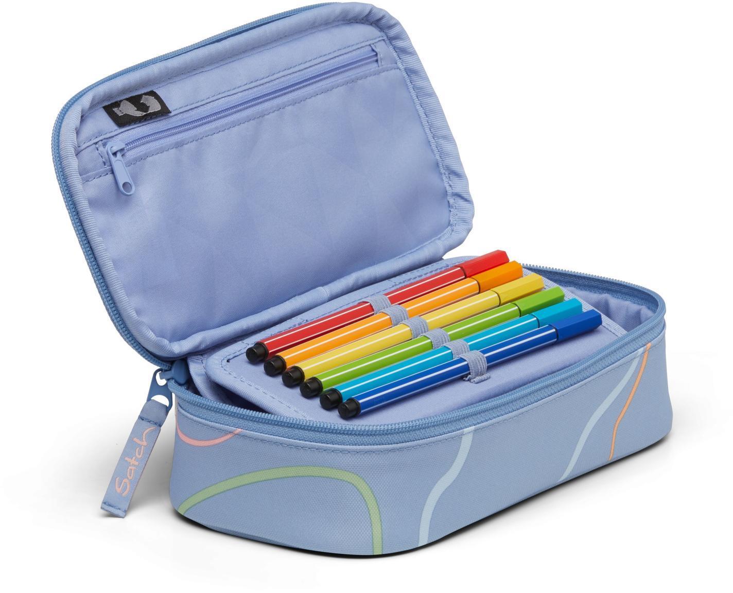 Satch Schlamperbox Blue Tech blau geometrische Muster