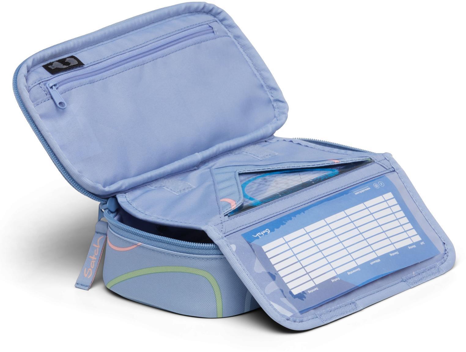 Satch Schlamperbox Blue Tech blau geometrische Muster