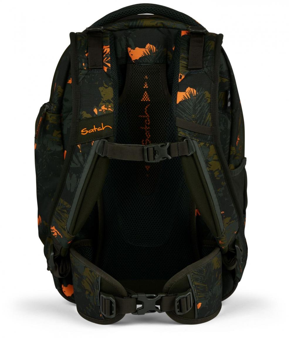 Satch Schulrucksack Match Jurassic Jungle dunkelgrün orange