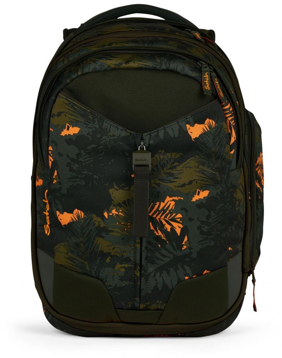 Satch Schulrucksack Match Jurassic Jungle dunkelgrün orange