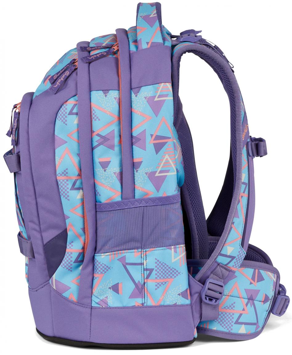 Satch Schultasche Retro lila Dreiecke 80s Dance Pack Swap