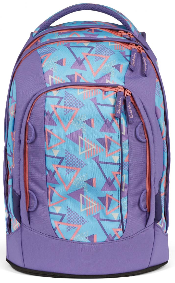 Satch Schultasche Retro lila Dreiecke 80s Dance Pack Swap