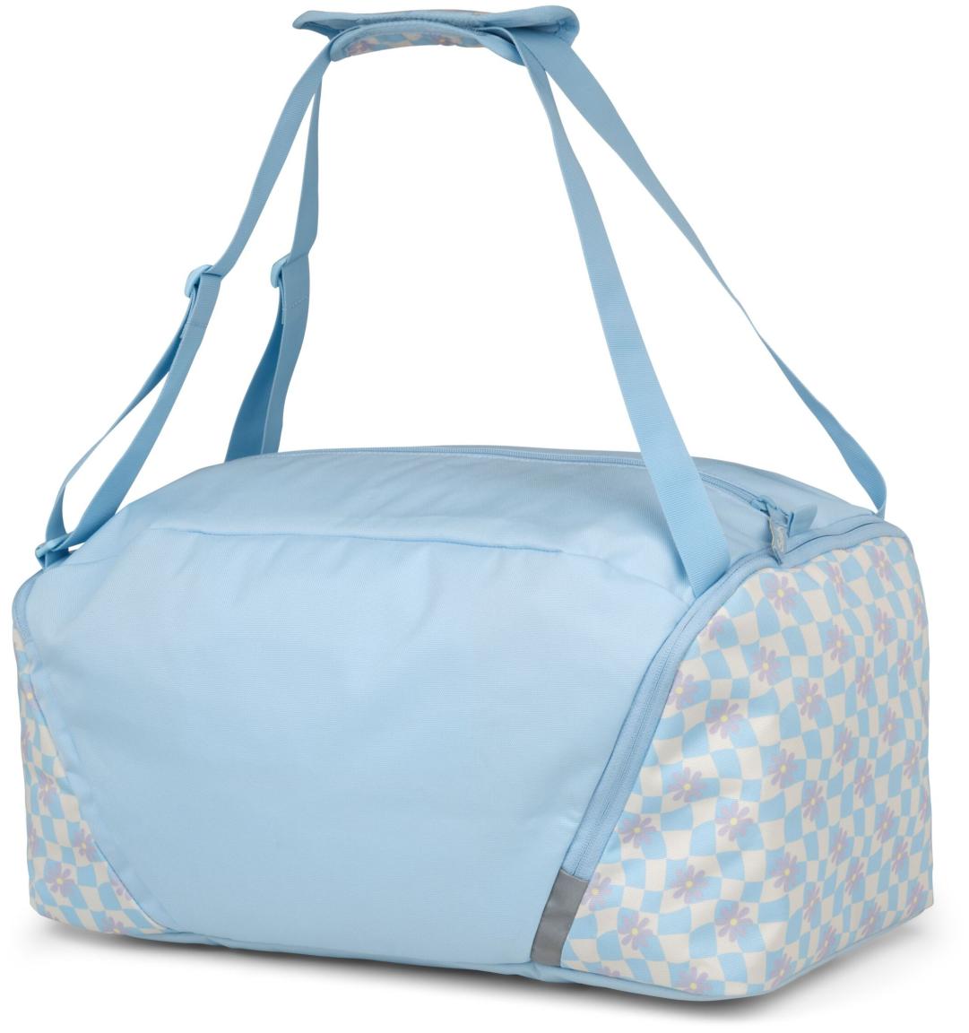 Satch Sporttasche Duffle Bag Summer Era hellblau Blumen Karo