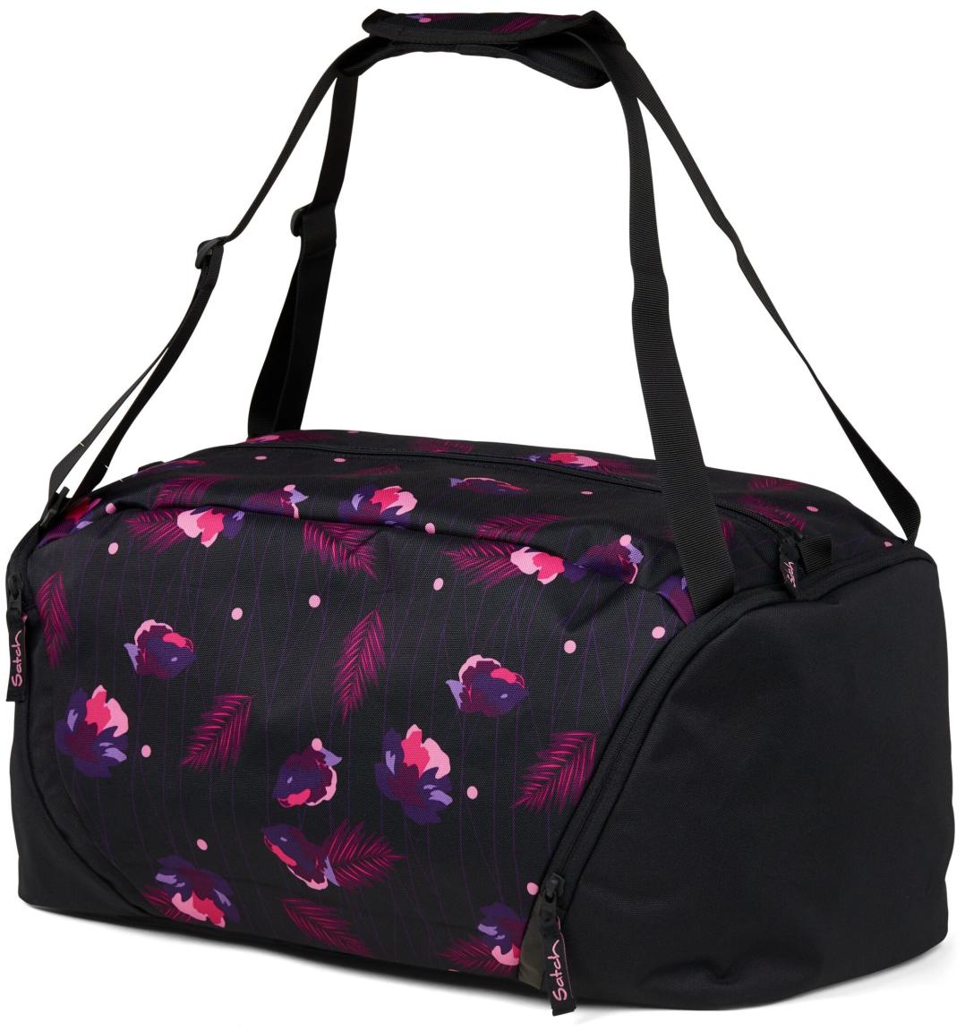 Satch Sporttasche Mystic Nights schwarz pink Blütenprint