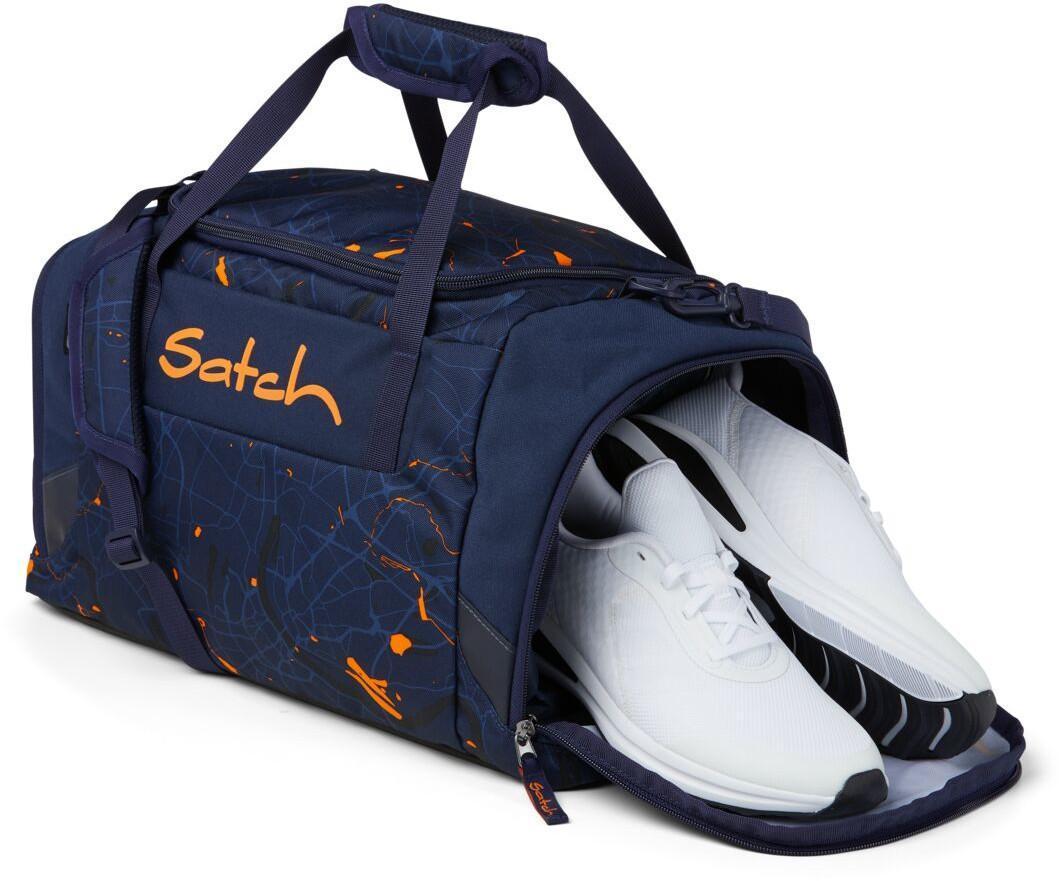 Satch Sporttasche dunkelblau bunter Print Duffle Bag Splashy Lazer