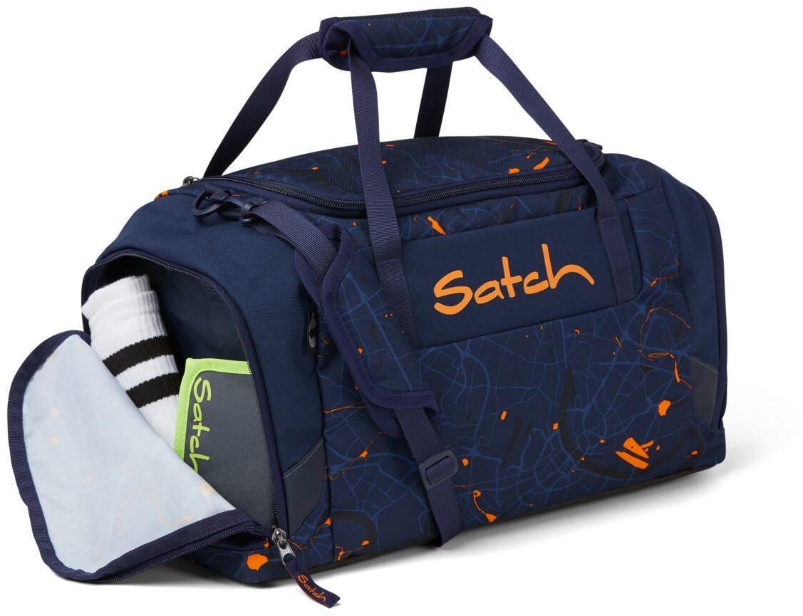 Satch Sporttasche dunkelblau bunter Print Duffle Bag Splashy Lazer