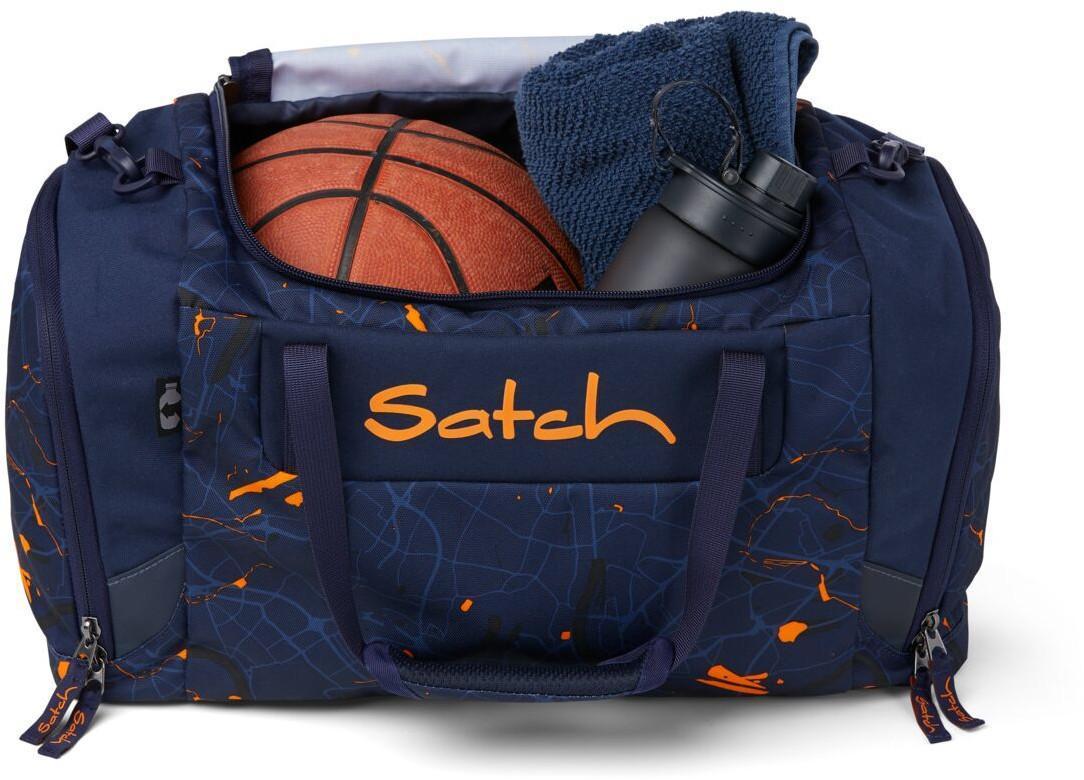 Satch Sporttasche dunkelblau bunter Print Duffle Bag Splashy Lazer