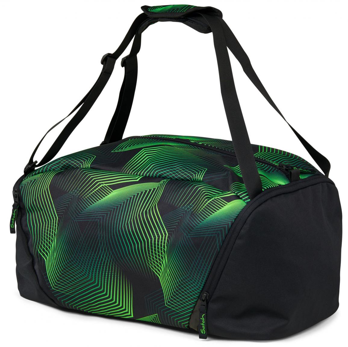 Satch Sporttasche schwarz Seismic Green recycelt Rucksack