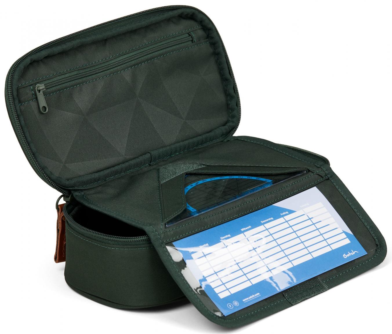 Satch Stiftebox Nordic Forest Green Geodreieck dunkelgrün
