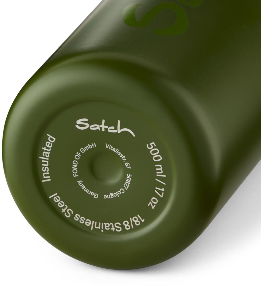 Satch Wasserflasche Edelstahl olivgrün isolierend spülmaschinenfest