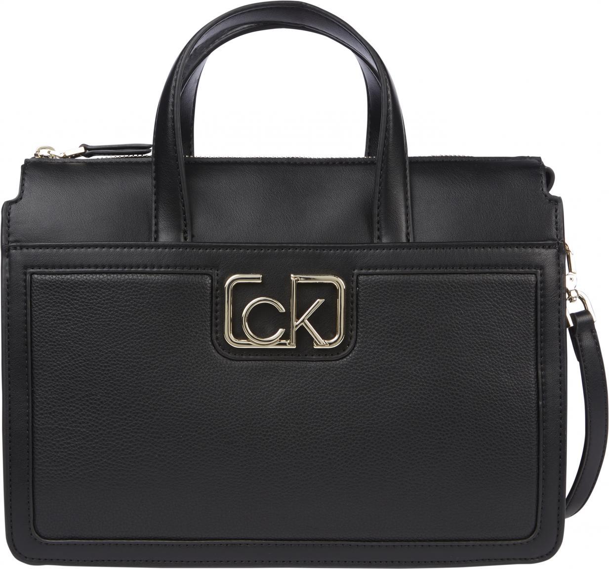 Satchel Calvin Klein Business Tote Black Logoplate