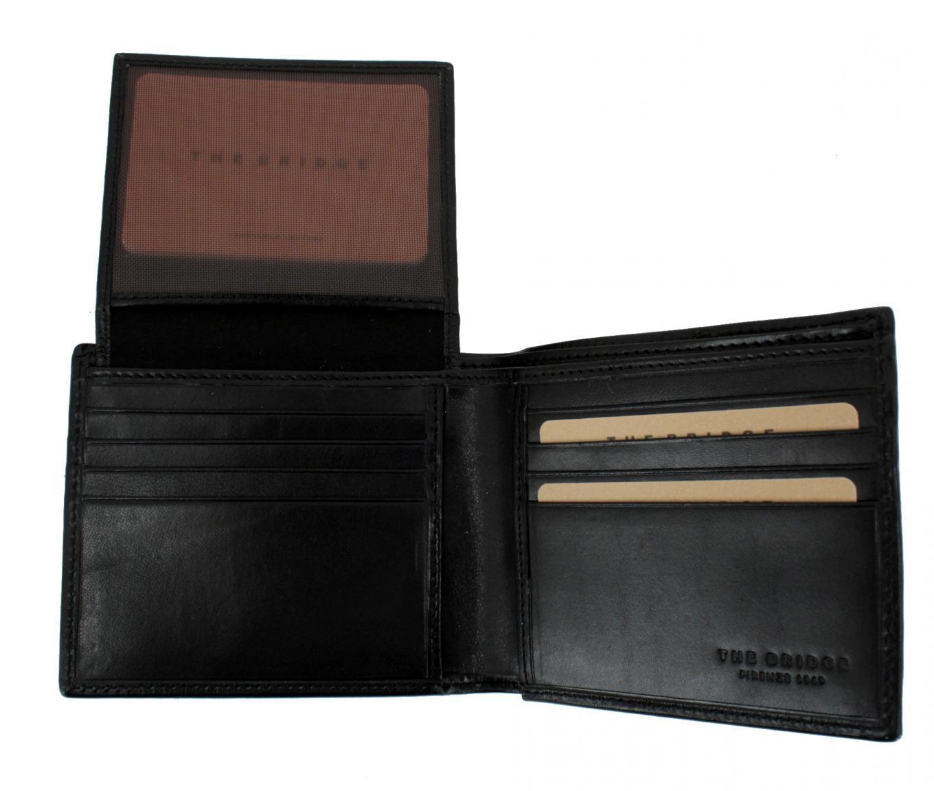 Scheinbörse Herren The Bridge schwarz Flap Leder