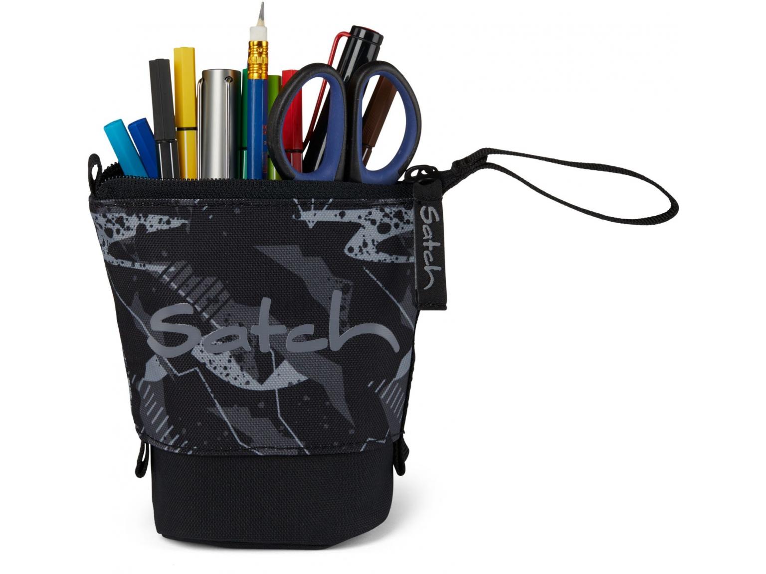 Schlamperpennal Pencil Slider Mountain Grid Satch Stiftebecher schwarz grau