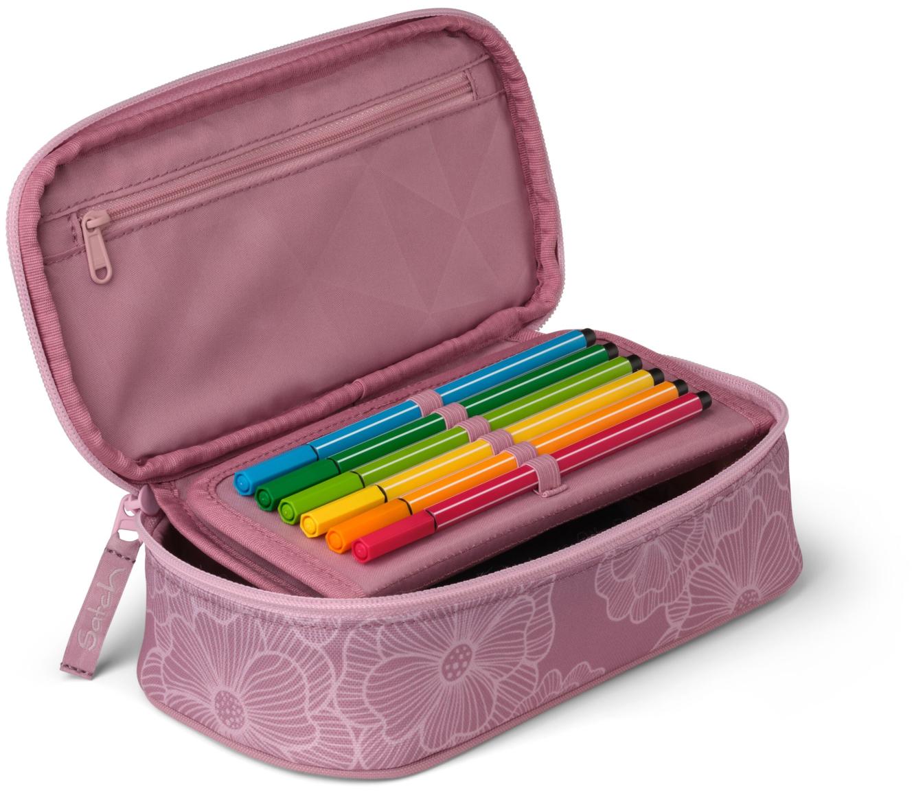 Schlamperpennal rosa Blumenprint Satch Pencil Box Magnolia Dream