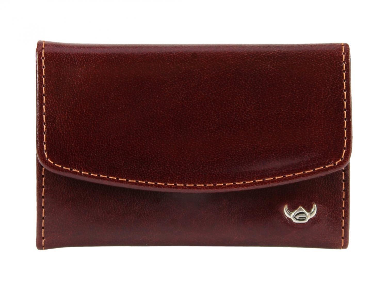 Schlüsseletui mit Karabiner Golden Head Leder braun