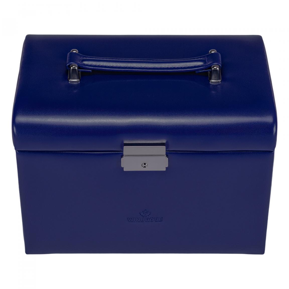 Schmuckkoffer Windrose Merino Moda dunkelblau verschließbar